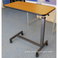 adjustable height hospital overbed table with wheel